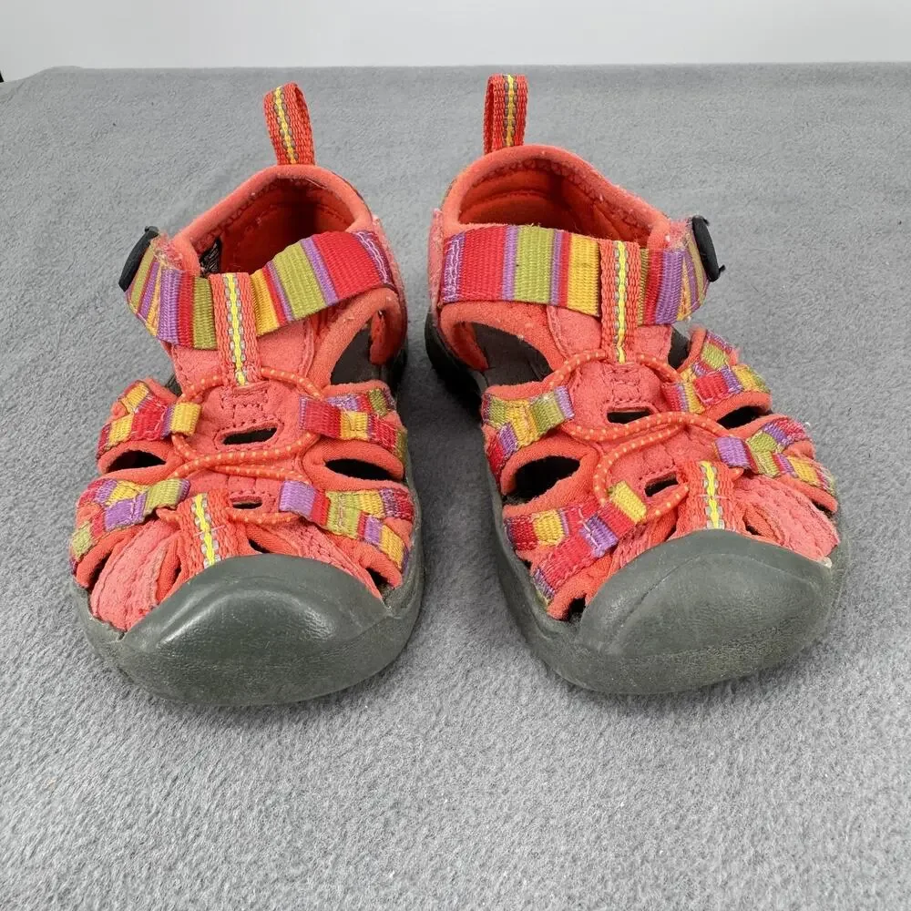 Keen Shoes Toddler Girls Size 5 Pink Striped Fisherman Sandals Water Hiking
